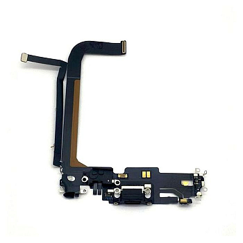 Разъем зарядки для телефона iPhone 13 Pro Max, микрофон (черный) (100% components)